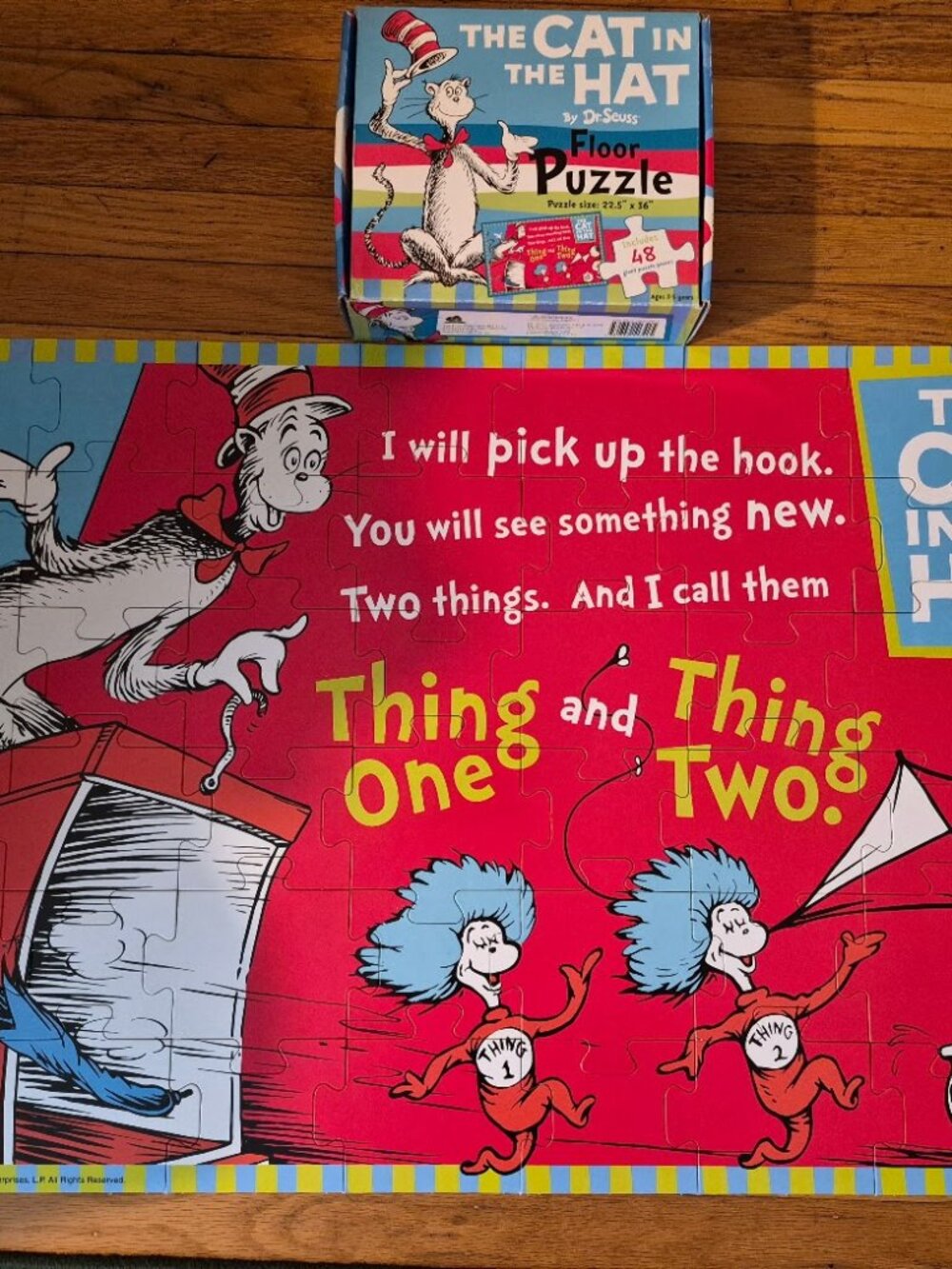 The Cat in the Hat Floor Puzzle 48 Pieces Dr. Seuss